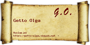 Getto Olga névjegykártya